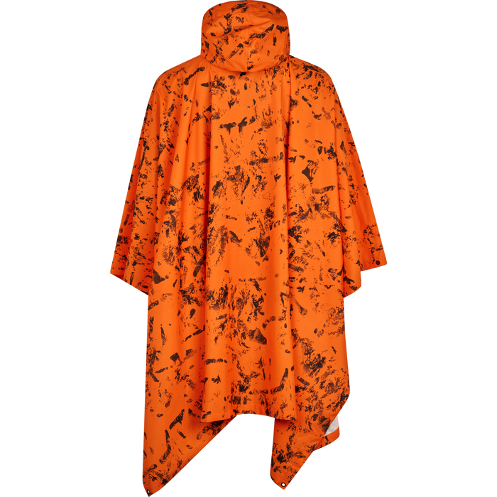 Taxus kamouflagemönstrad regnponcho InVis orange blaze - Seeland