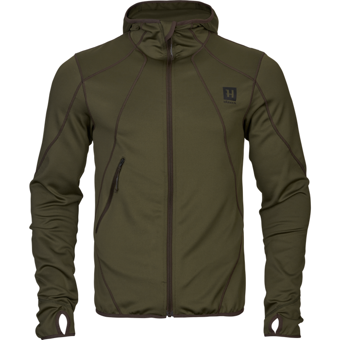 Deer Stalker Fleece-huvtröja med full dragkedja Willow green - Härkila