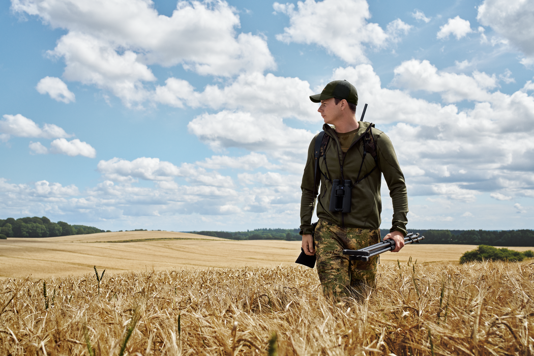 Deer Stalker Fleece-huvtröja med full dragkedja Willow green - Härkila