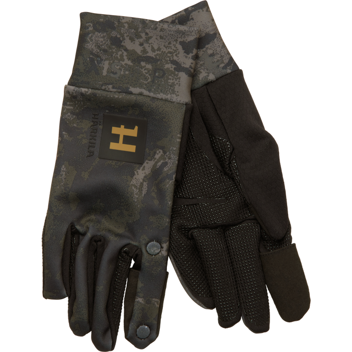 Härkila NOCTYX camo fleece glove w/foldback finger AXIS MSP®Black - Härkila