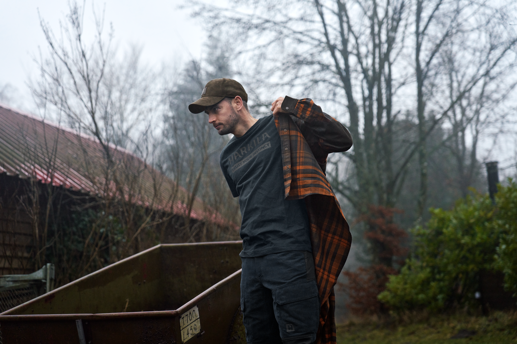 Kortärmad t-shirt med logga Dark navy