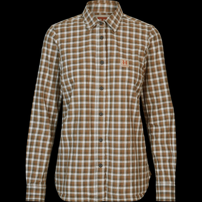 Fjäll L/S damsskjorta - Dark olive check - Härkila
