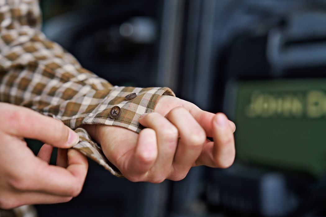 Fjäll L/S damsskjorta - Dark olive check - Härkila