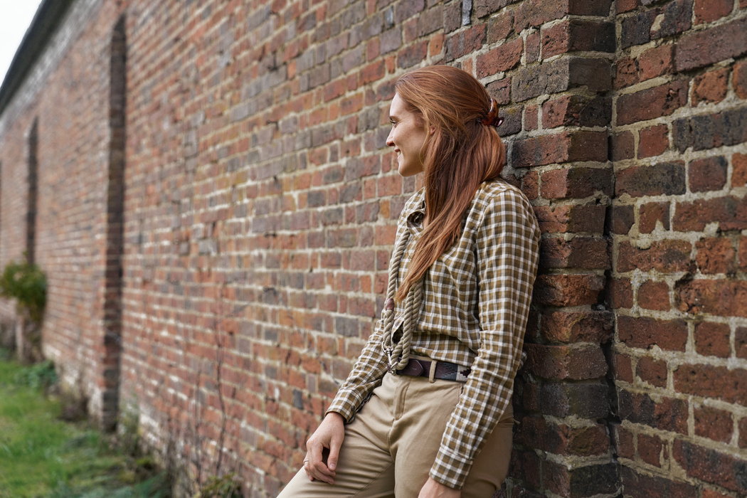 Fjäll L/S damsskjorta - Dark olive check - Härkila