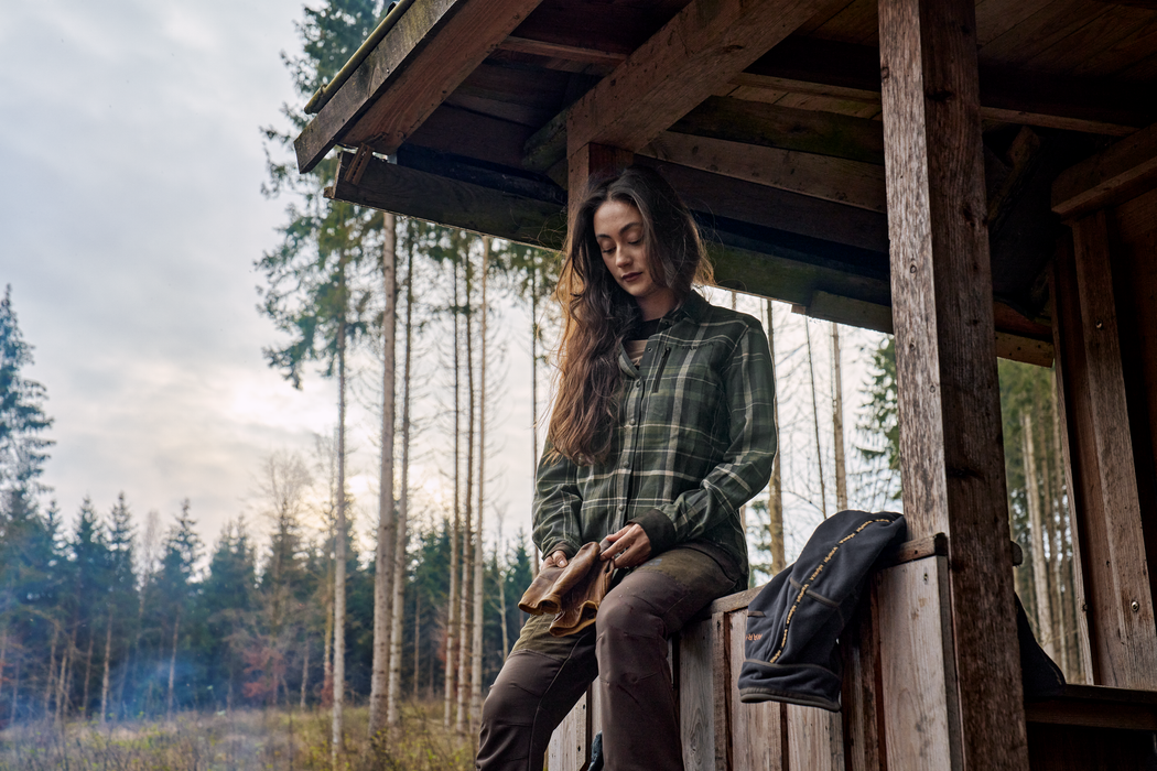 Pajala L/S Skjorta Dam - Olive check – Härkila