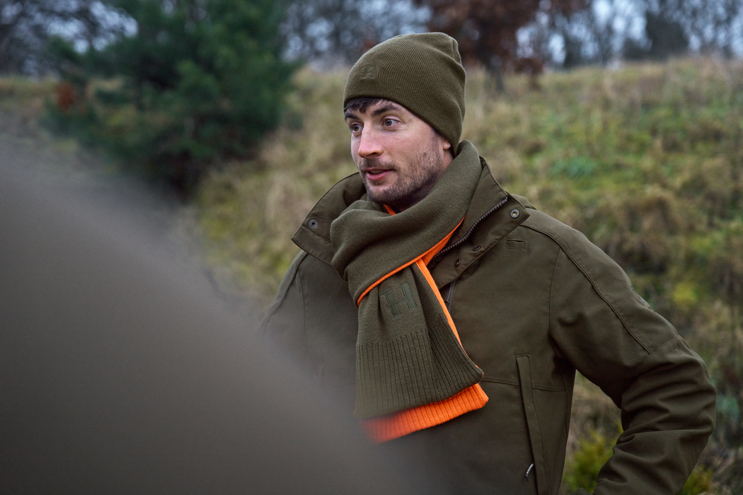 Vändbar halsduk Willow green/Orange