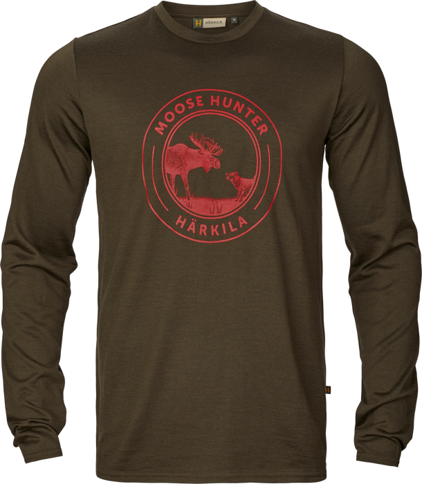 Game långärmad T-shirt Willow green moose