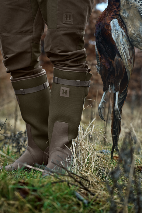 Textilgummistövel Willow green/Deep brown – Härkila