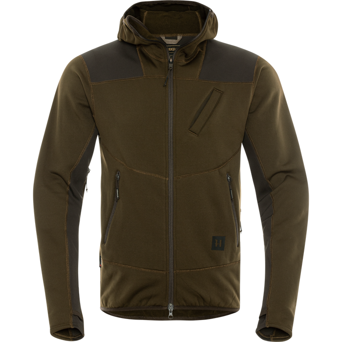 Deer Stalker fleece hoodie Willow green/Shadow brown  - Härkila