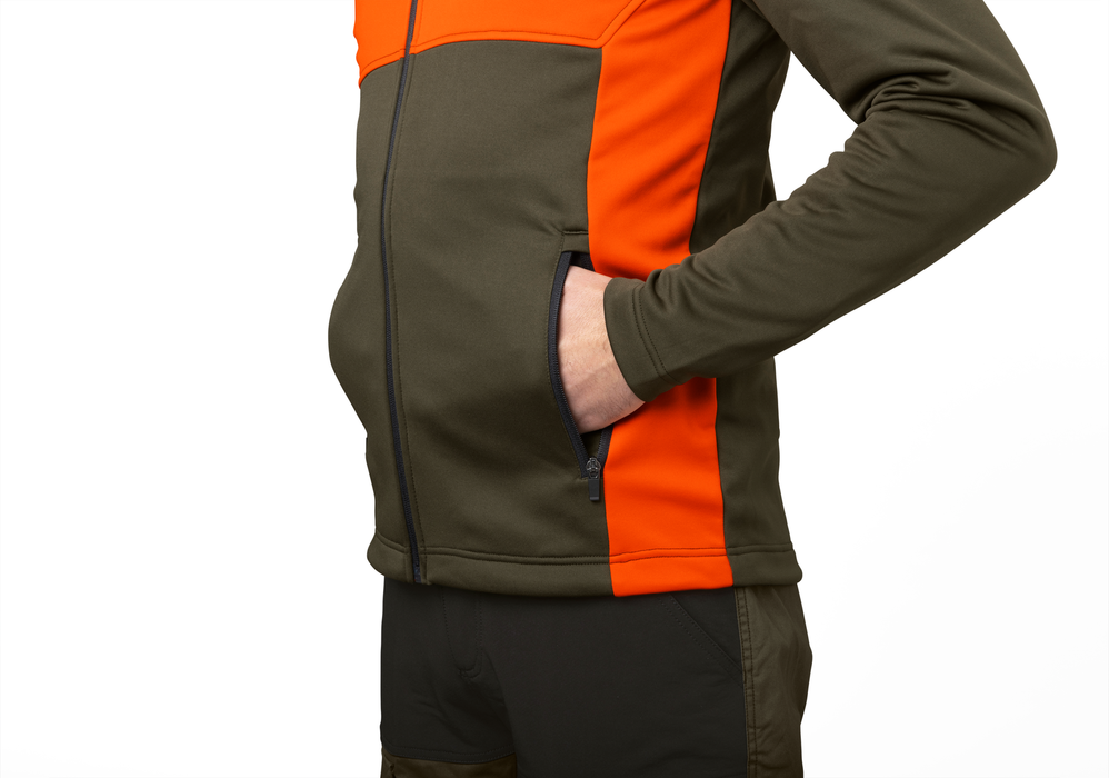 Elliot fleece Pine green/Hi-Vis orange - Seeland