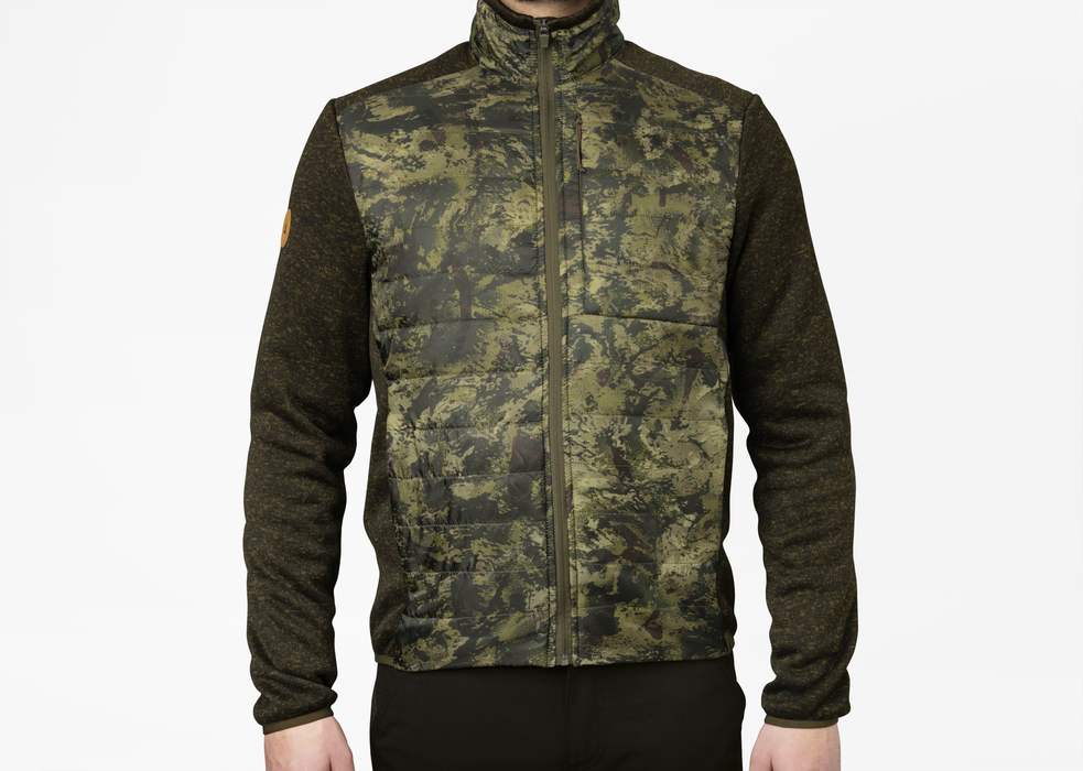 Theo Hybrid Camo Fleece Väst Pine green/InVis green - Seeland