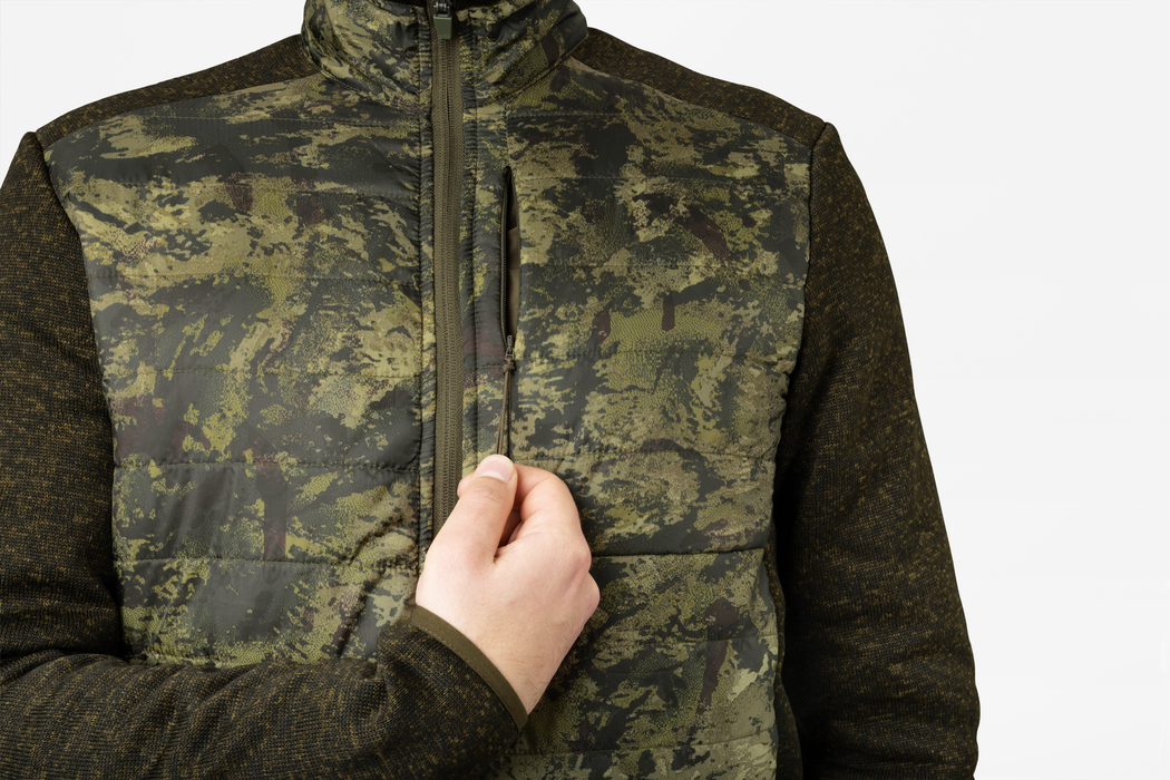 Theo Hybrid Camo Fleece Väst Pine green/InVis green - Seeland