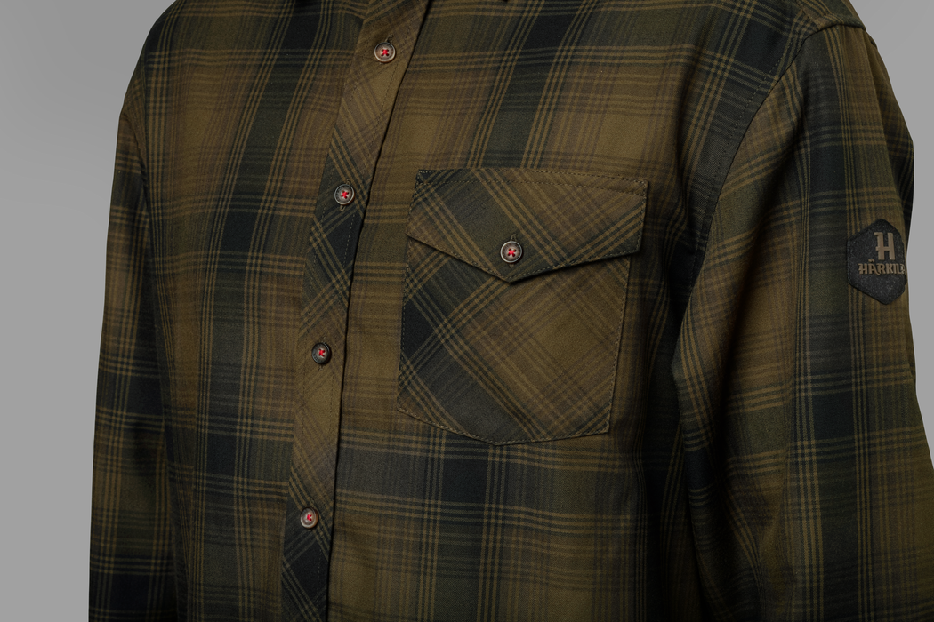 Driven Hunt flannel skjorta Olive green check  - Härkila