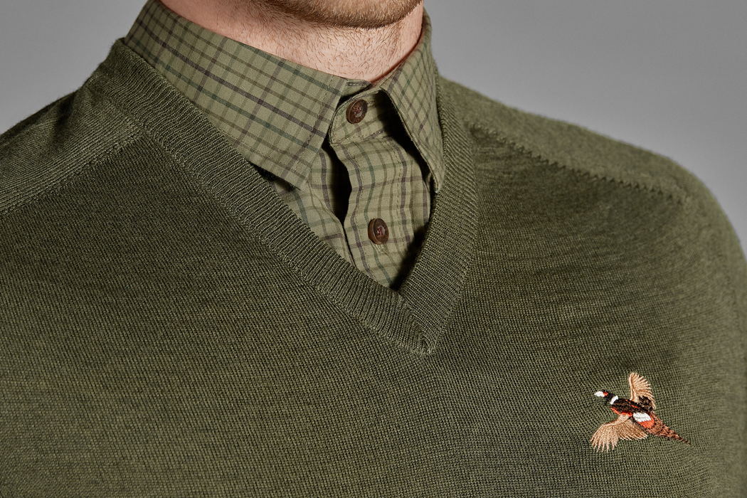 Woodcock V-neck Pullover Classic green - Seeland