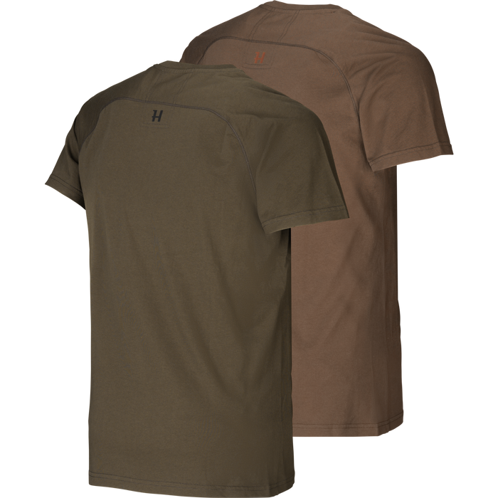 Härkila logo t-shirt 2-pack Willow green/Slate brown  - Härkila