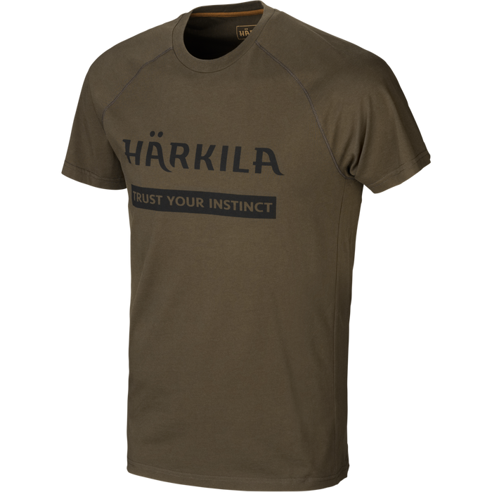 Härkila logo t-shirt 2-pack Willow green/Slate brown  - Härkila