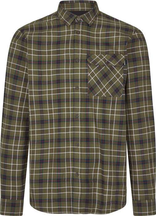 Glen flanellskjorta - Grape Leaf/Dark Navy Check – Seeland