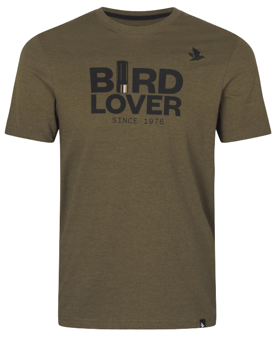 Bird Lover Tshirt Dark Olive Melange - Seeland