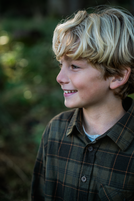 Glen Junior Flanellskjorta - Pine Green/Dark Navy Check – Seeland