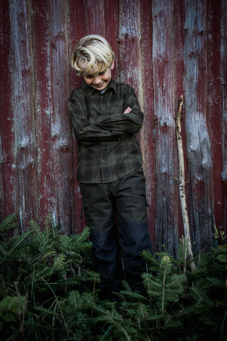 Glen Junior Flanellskjorta - Pine Green/Dark Navy Check – Seeland