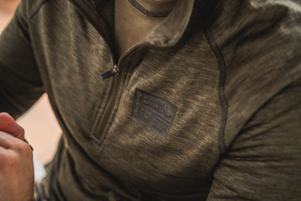 Peak Halv Dragkedja Pine green melange - Seeland