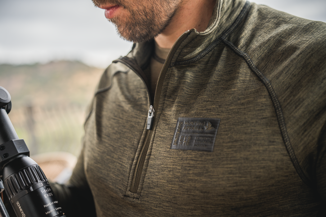 Peak Halv Dragkedja Pine green melange - Seeland