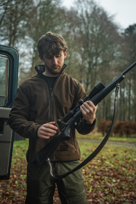 Enfärgad vändbar fleece Grizzly Brown/Demitasse Brown – Seeland