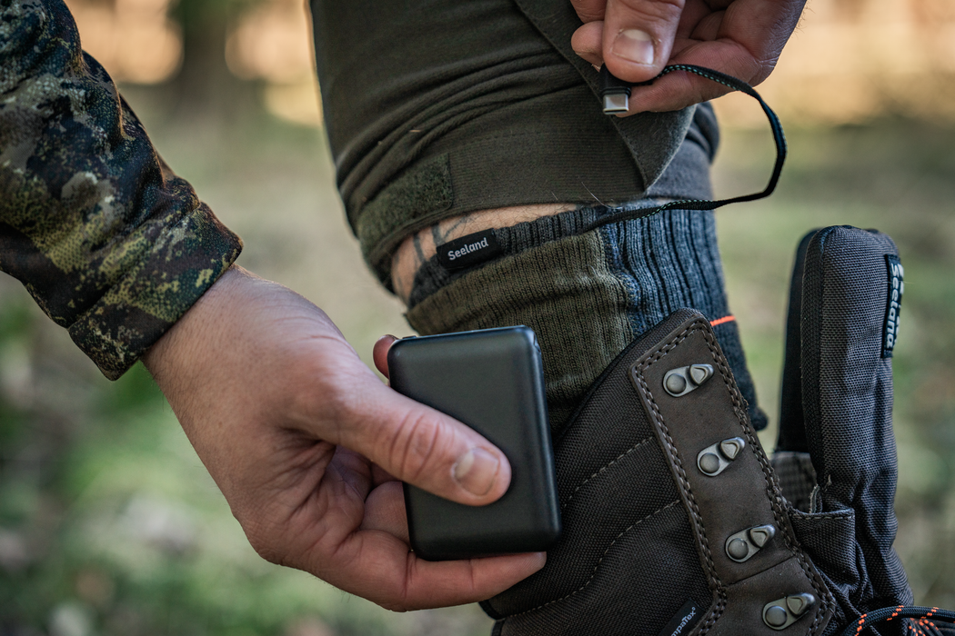 Strumpor Pine green melange - Celsius Heat