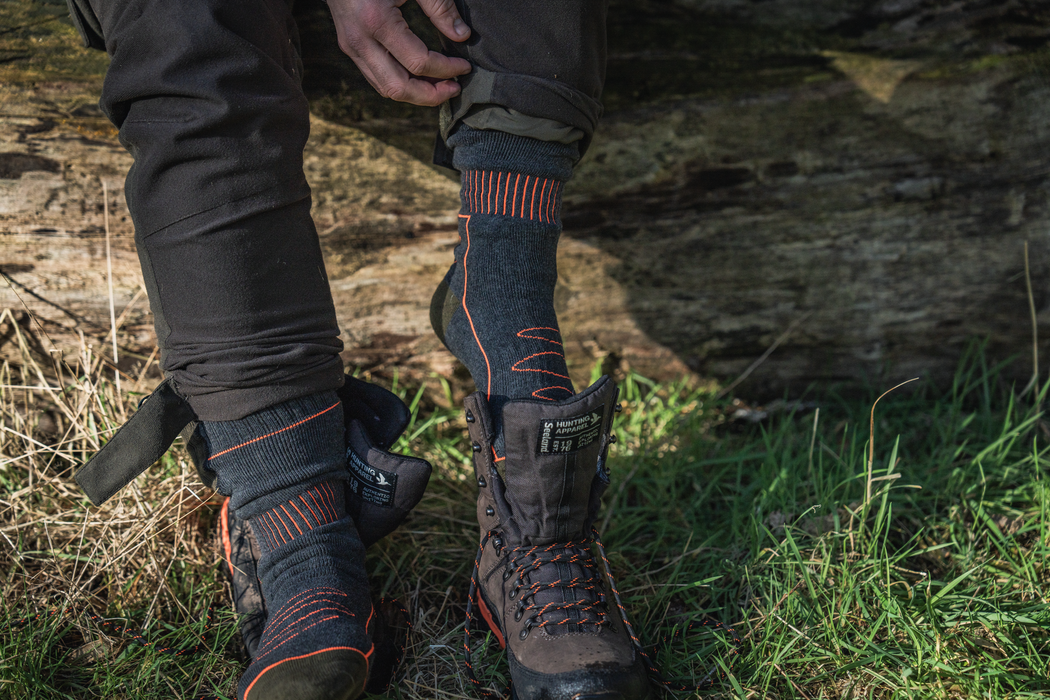 Strumpor Pine green melange - Celsius Heat