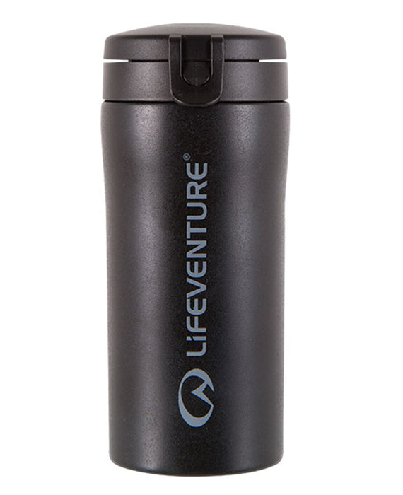 Flip-Top Thermal Mug, Matt Black - Life Venture