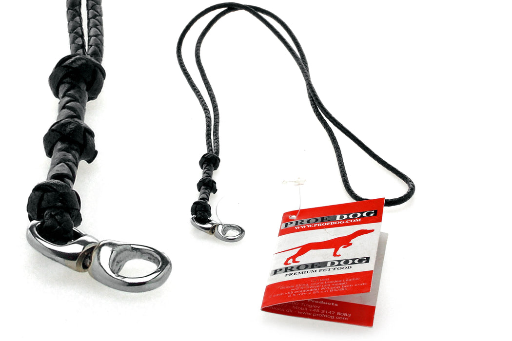 Flettet lædersnor til hundefløjte - brun - Jagtbutikken
