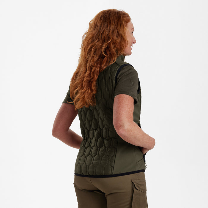 Lady Mossdale quiltad väst Forest Green - Deerhunter