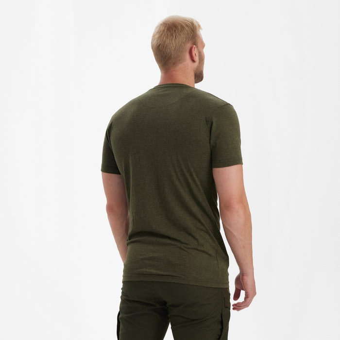 Bas 2-pack T-shirt Adventure Green Melange - Deerhunter