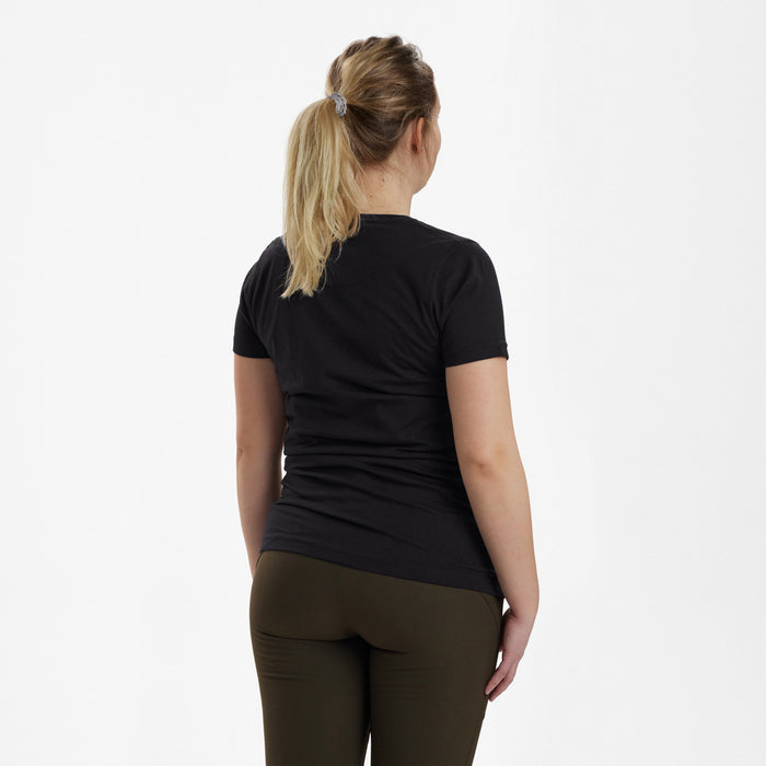 Dam T-shirt med logga Svart - Deerhunter