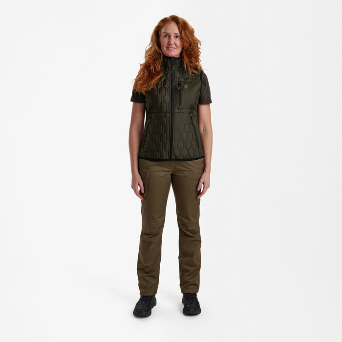 Lady Mossdale quiltad väst Forest Green - Deerhunter
