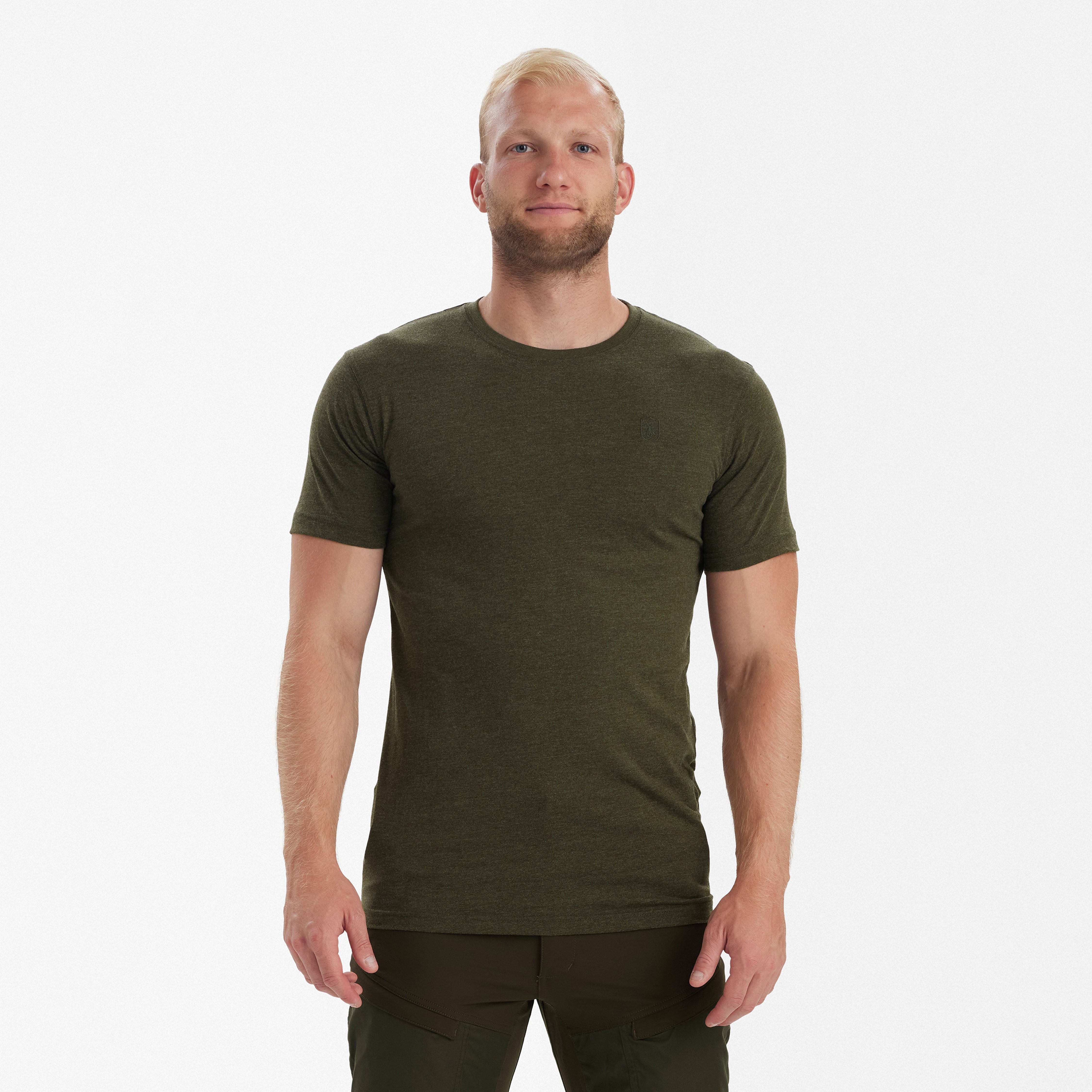 Bas 2-pack T-shirt Adventure Green Melange - Deerhunter
