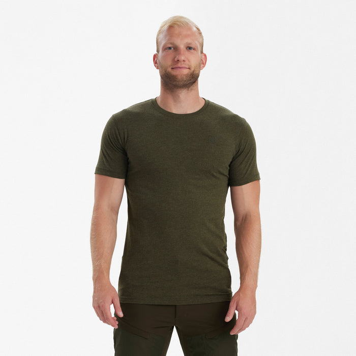 Bas 2-pack T-shirt Adventure Green Melange - Deerhunter