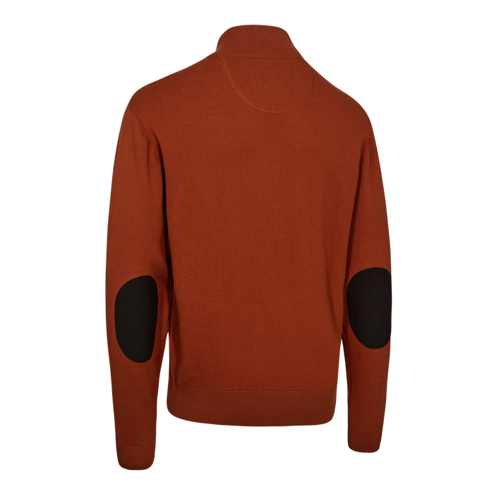 Harrington Stickad tröja med dragkedja i halsen Oak Rust Melange - Deerhunter