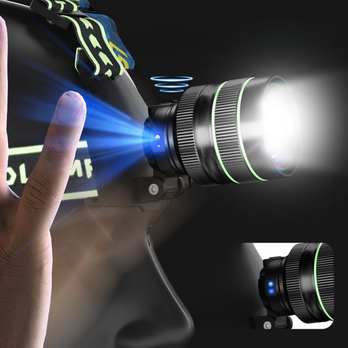 Extremt kraftfull pannlampa med 10 000 lumen + powerbank - Ignition