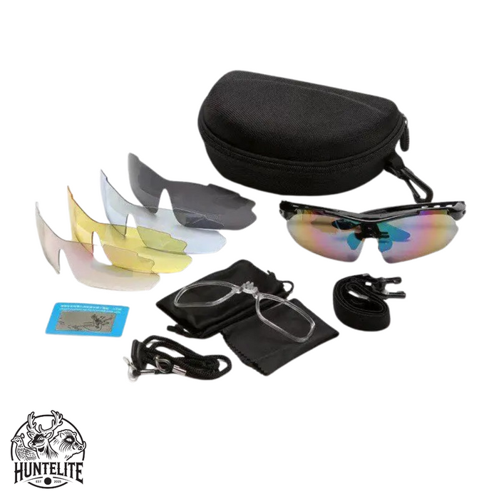 Skyddsglasögon med utbytbar lins - 5 glas - HuntElite