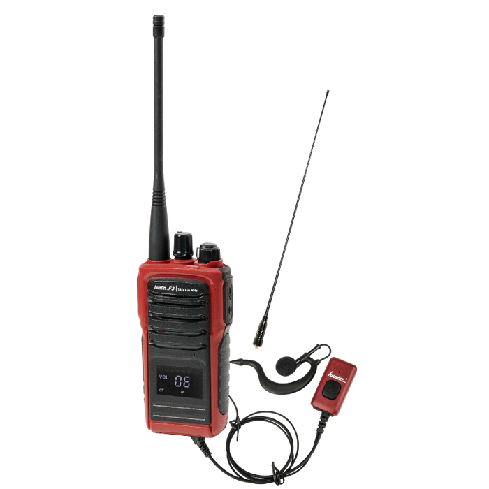 F3 jaktradio inkl. skogsantenn och mini-headset - Hunter