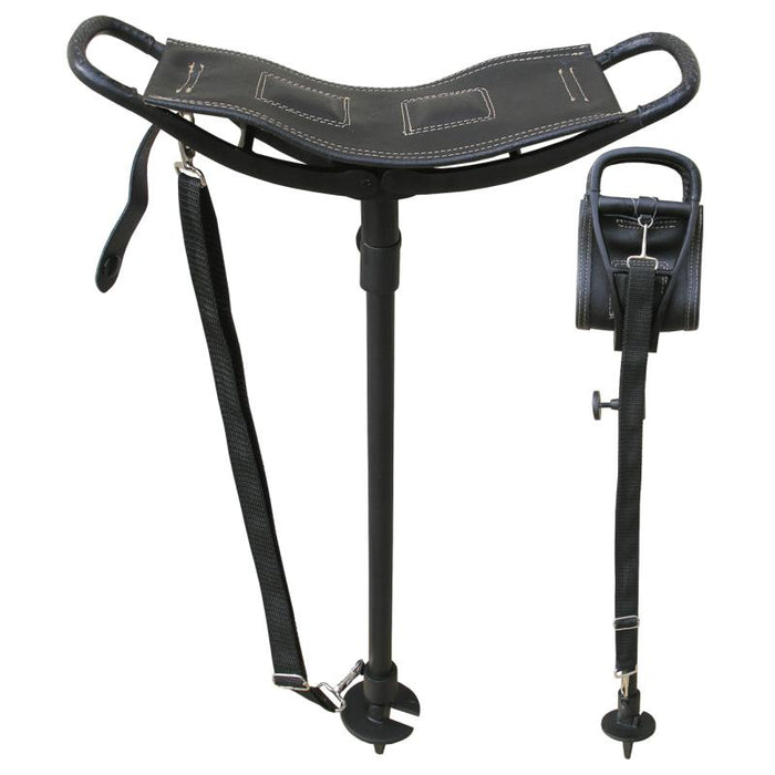 Jaktstol enbent aluminium svart teleskopisk med fällbart säte