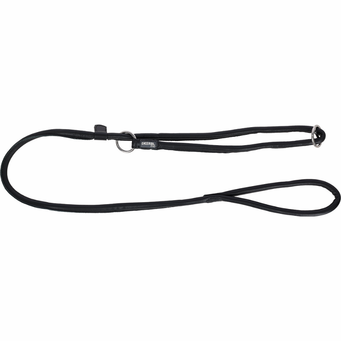 Hundkoppel Roma Slip runt läder – svart – Kerbl