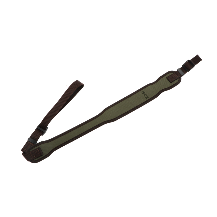 Gevärsrem i grön nylon/gummibeläggning - CZ
