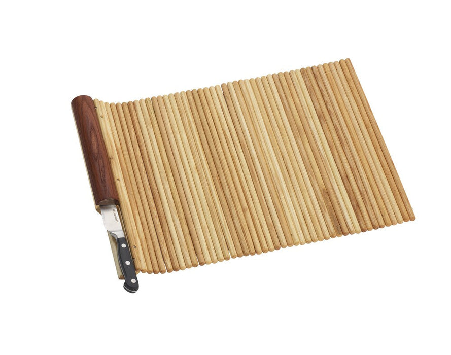 Vikbart skärbräde i ask med kniv - Legnoart GUALTIERO