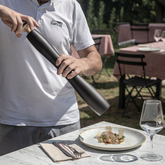 HERCULES Salt/peppar keramisk kvarn - Stor - mörk ask - Legnoart