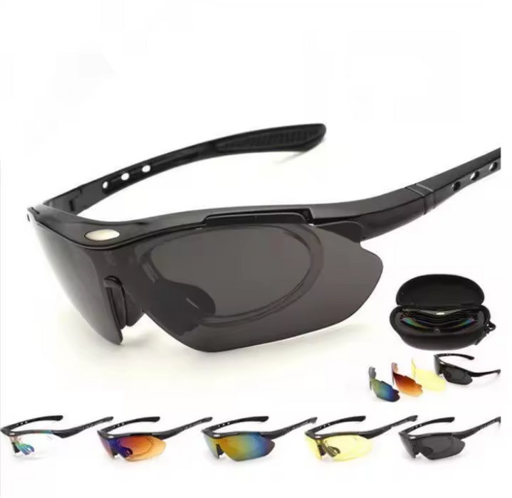 Skyddsglasögon med utbytbar lins - 5 glas - HuntElite