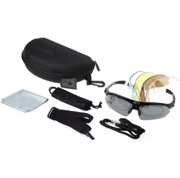 Skyddsglasögon med utbytbar lins - 5 glas - HuntElite