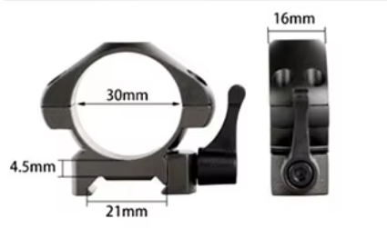 30mm Picatinny/Weaver ringar med snabbfäste - HuntElite