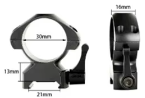 30mm Picatinny/Weaver ringar med snabbfäste - HuntElite